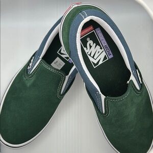 Vans Forest Green & Blue (Mountain View) Skate Slip-On Sneakers
